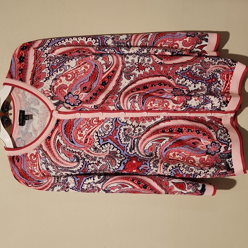❤️ NWOT! TALBOTS PAISLEY LIGHTWEIGHT CARDIGAN SWEATER, XS